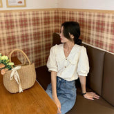 Sweet Peter Pan Collar Elegant Office Blouse Shirt